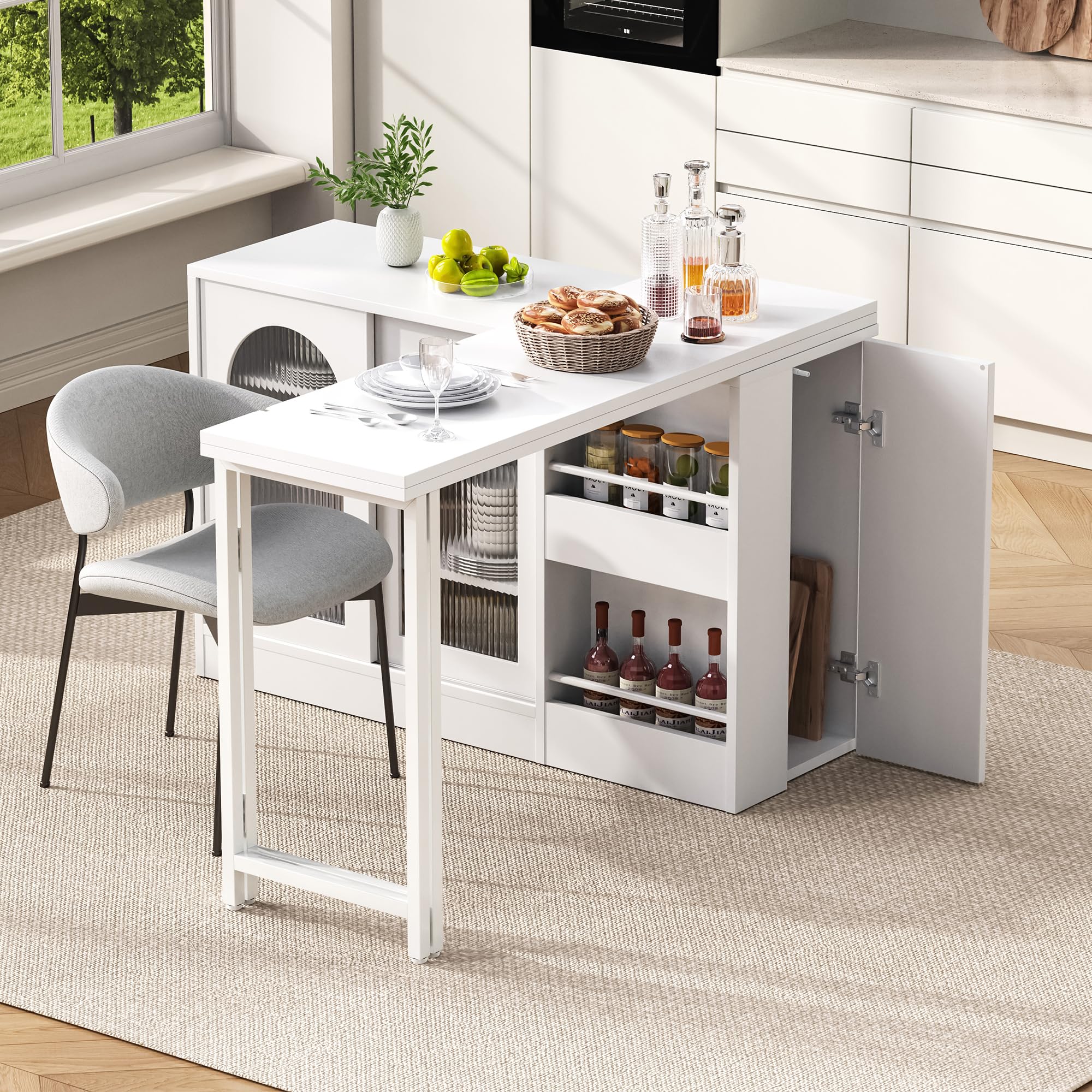 バーテーブル　40φ Amazon.co.jp: 伸縮式バーテーブル 360°回転サイドボード リバーシブル